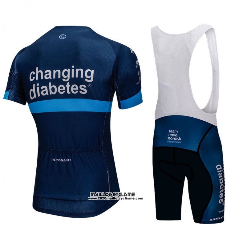 2018 Maillot Ciclismo Changing Diabetes Bleu Manches Courtes et Cuissard